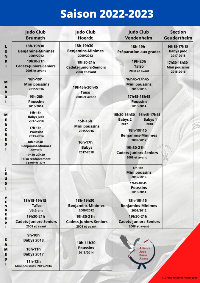 Image de l'actu 'Horaires pour la saison 2022-2023'