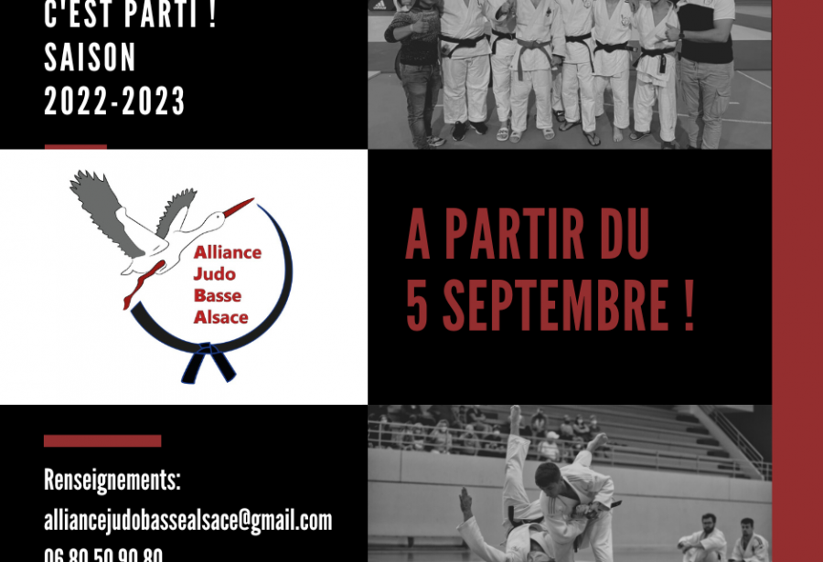 Reprise du judo pour la saison 2022-2023 à partir du lundi 5 septembe 2022